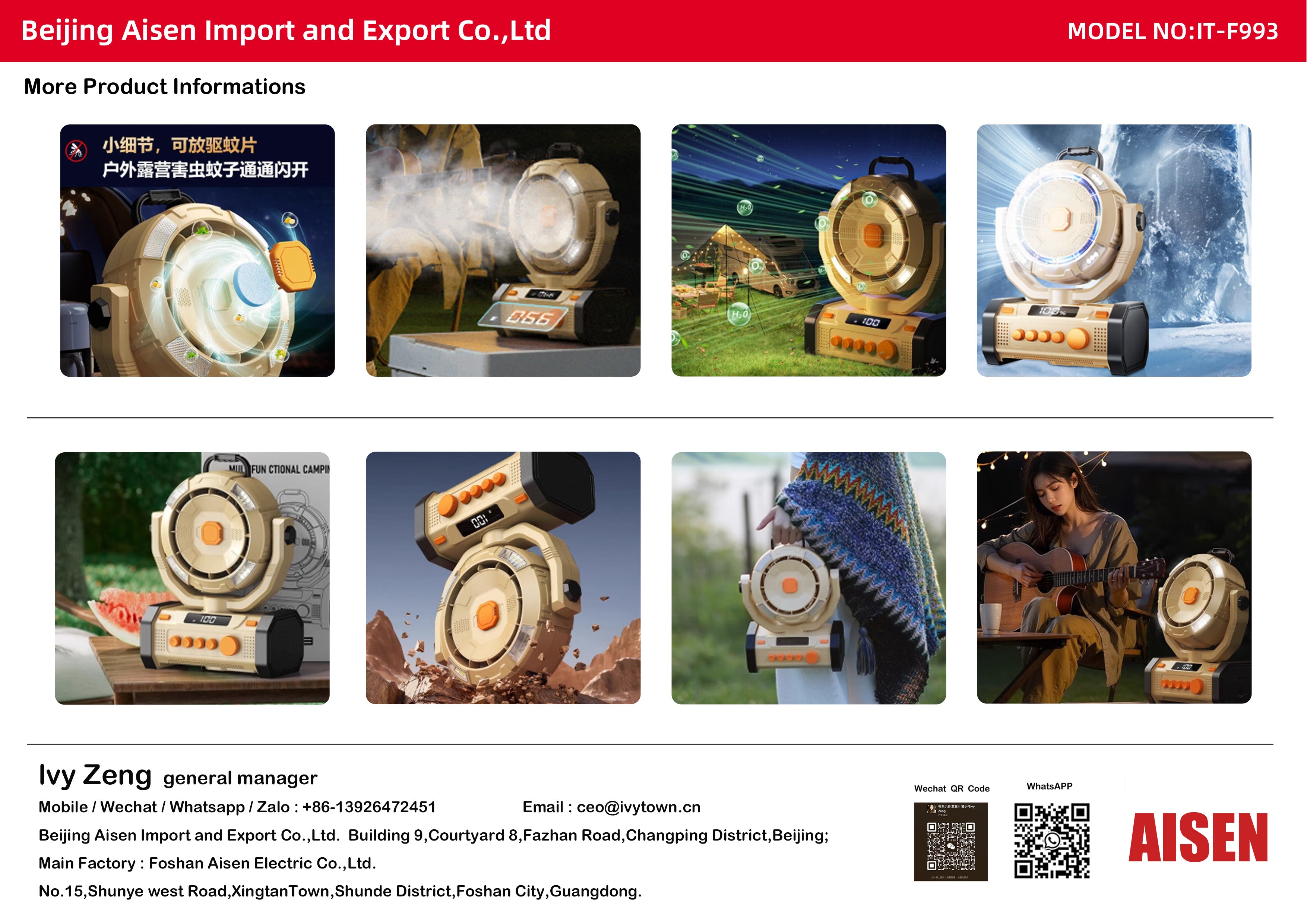 AISEN COMPANY hair dryer IT-F993