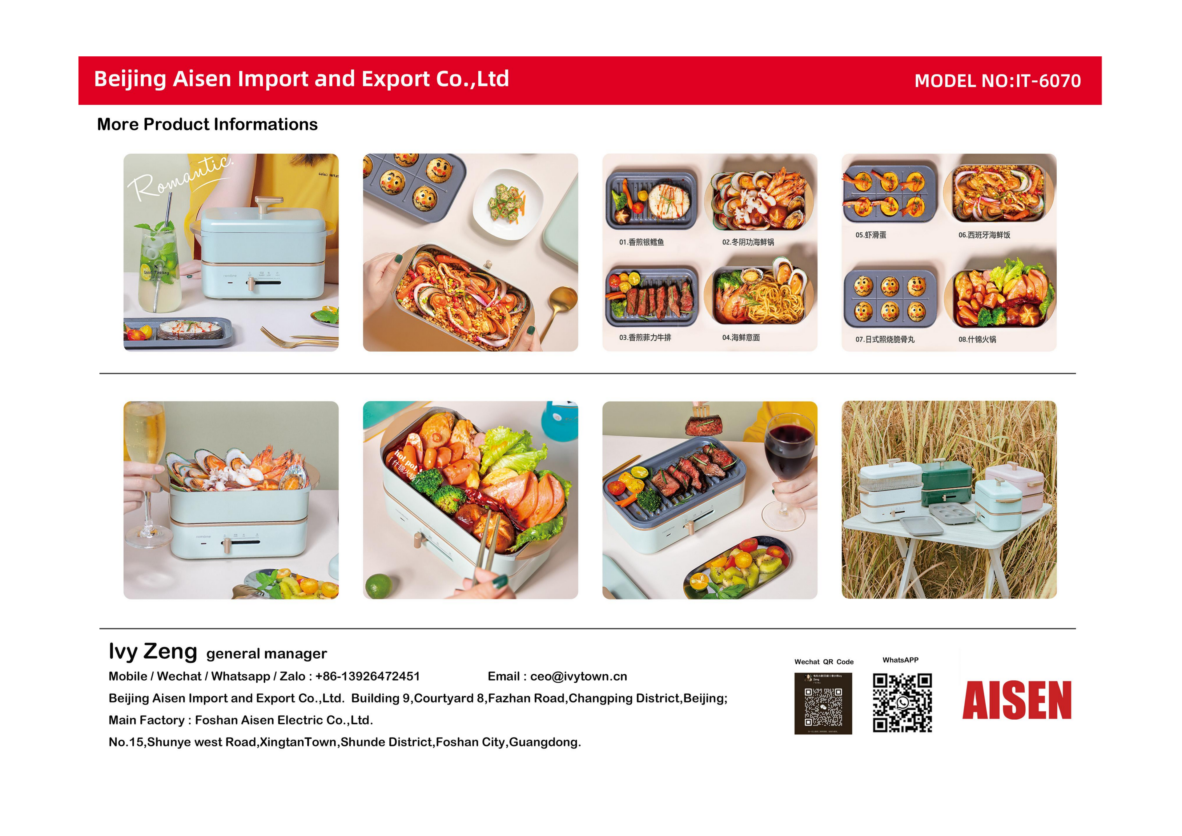 AISEN COMPANY Mini Multi-Functional Cooking Pot IT-6070