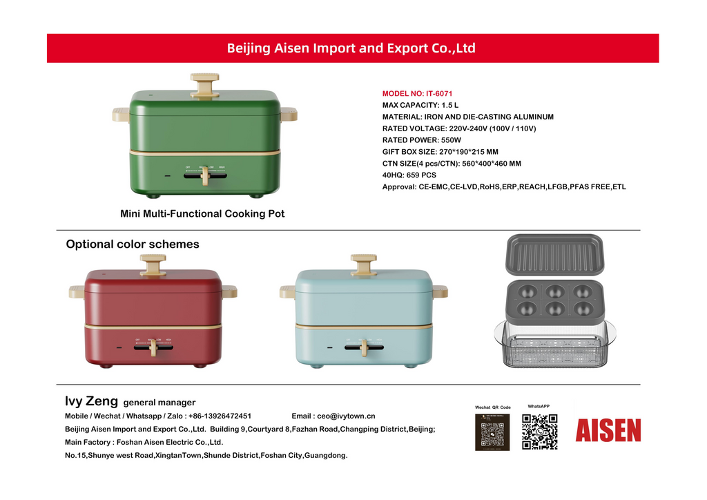 AISEN COMPANY 迷你多功能烹饪锅 IT-6071