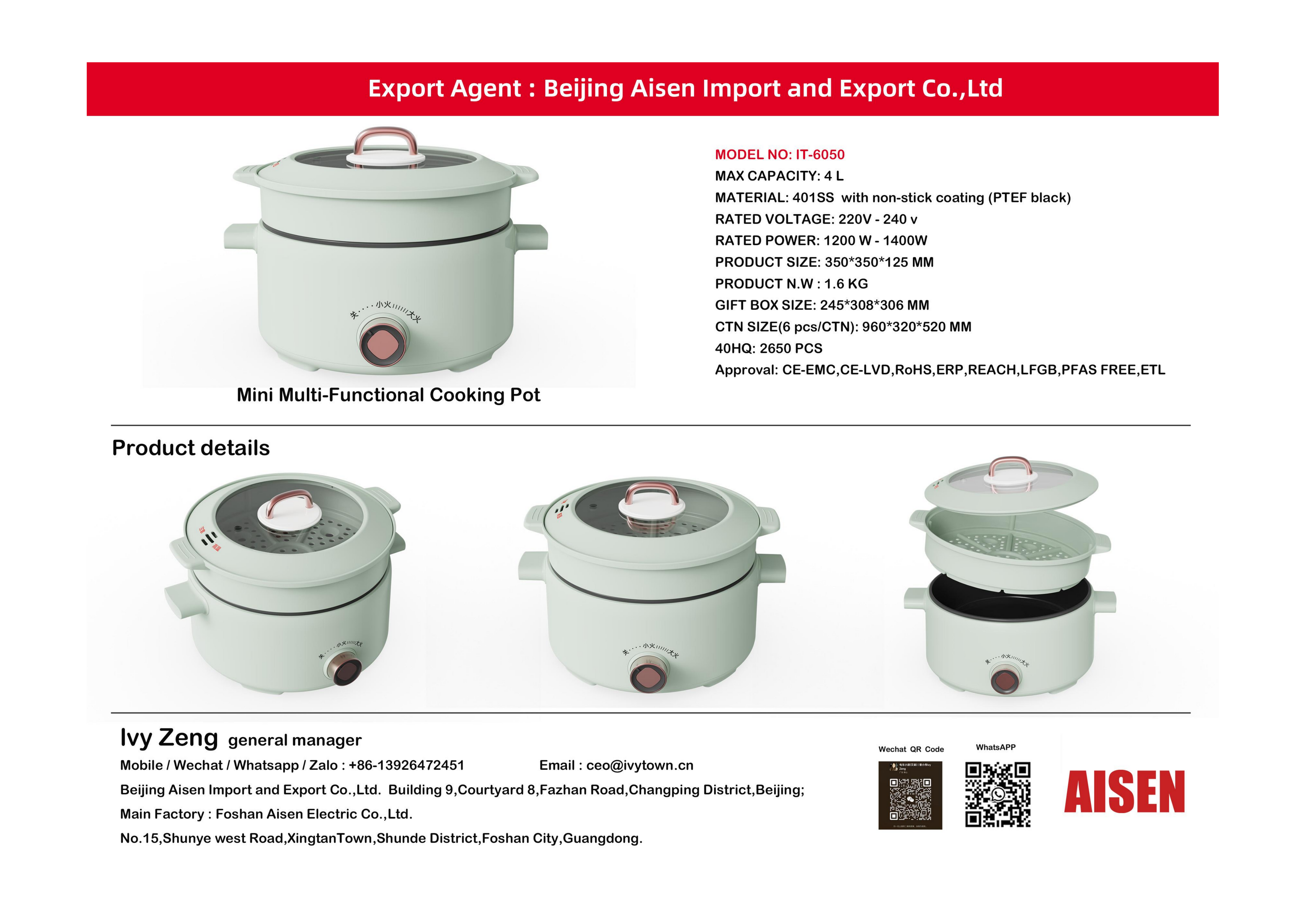 AISEN COMPANY 迷你多功能烹饪锅 IT-6050