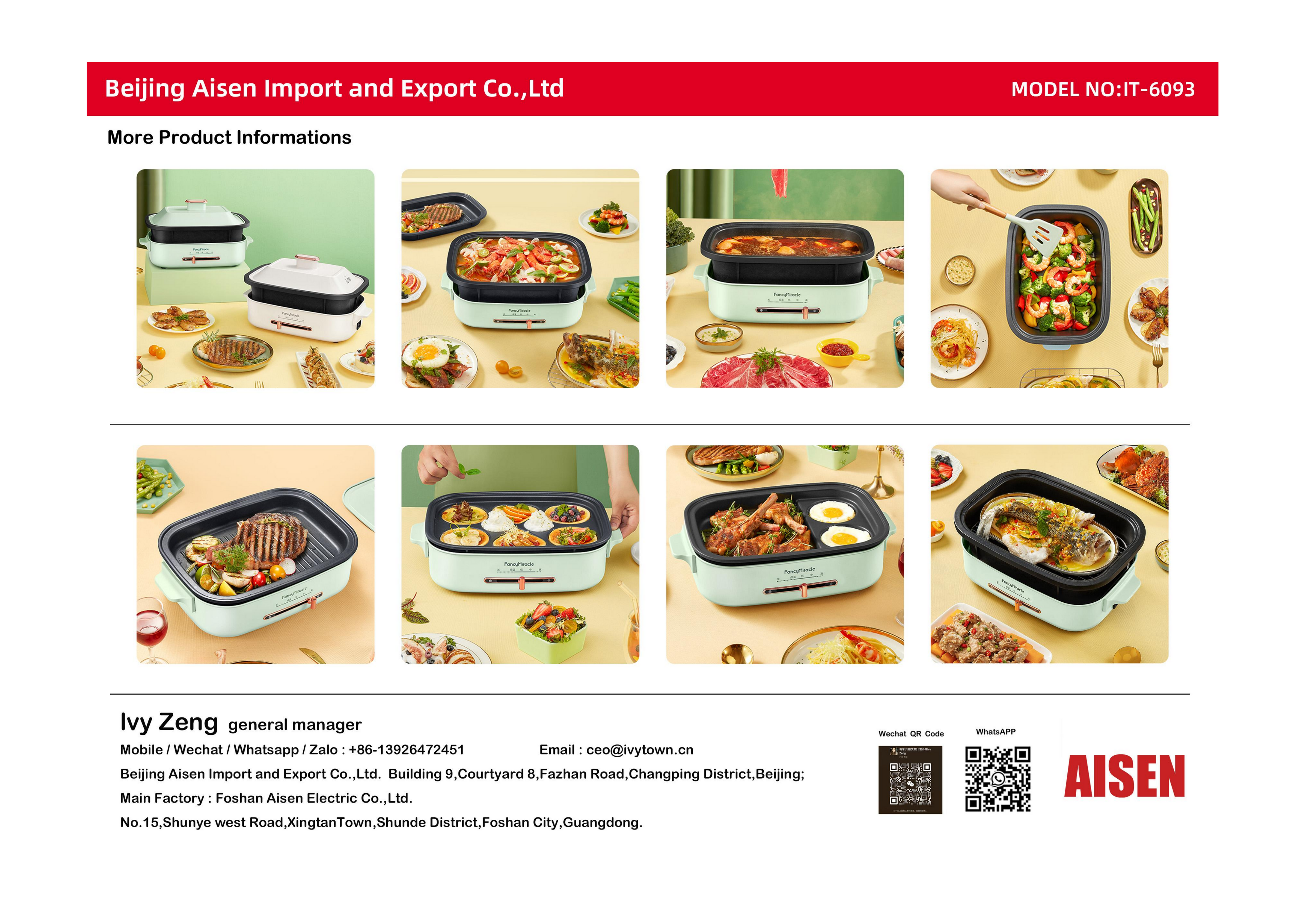 AISEN COMPANY Multi-Functional Cooking Pot IT-6093