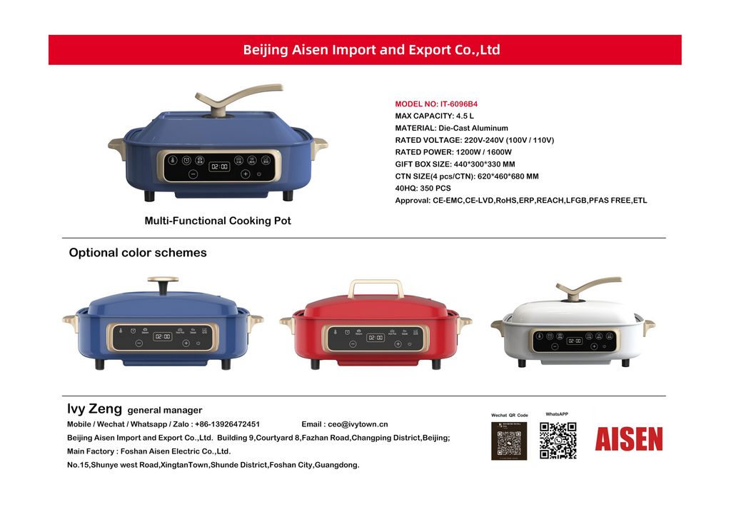 AISEN COMPANY 多功能烹饪锅 IT-6096B4